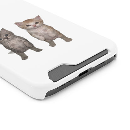 Duo Cute Kitten Phone Case with Card Holder