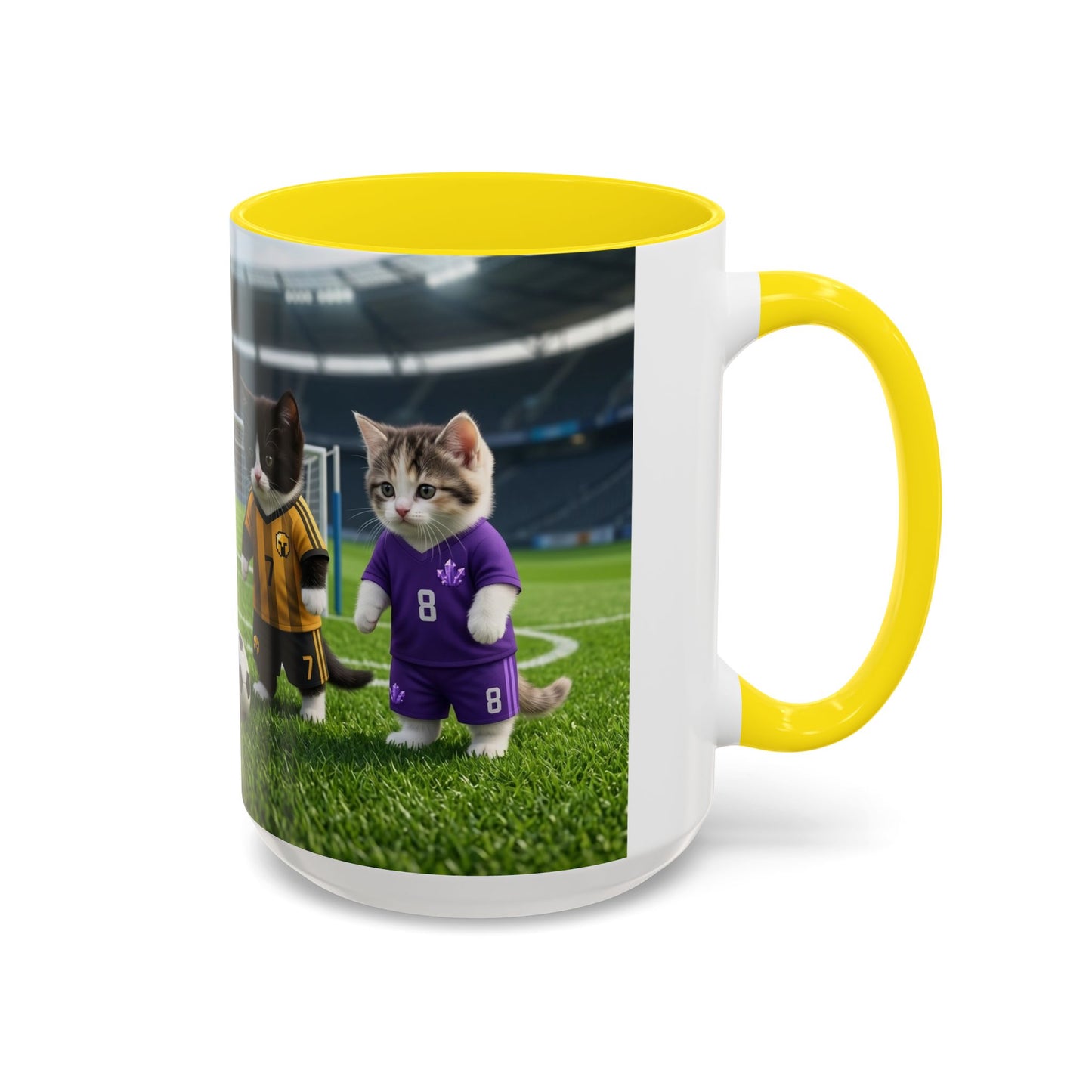 Soccer Kittens Accent Coffee Mug — Cute Cat Soccer Players 11/15oz
