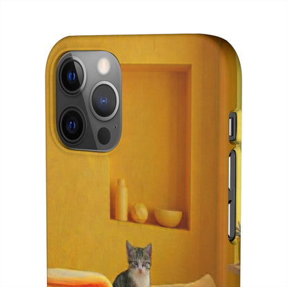 Cat Cozy Phone Case – Cute Kittens in Yellow Living Room Snap Case