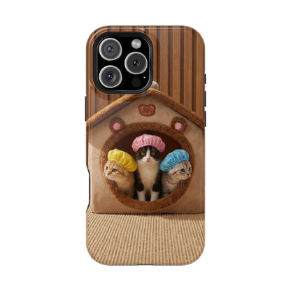 Cute Kittens in Cozy House Phone Case — Magnetic Impact-Resistant Case