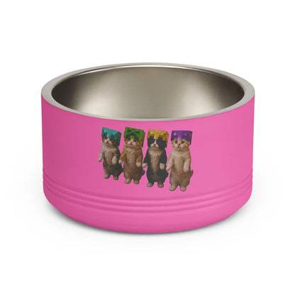 Cute Dancing Kittens Minecraft Helmet Stainless Pet Bowl (18 oz)