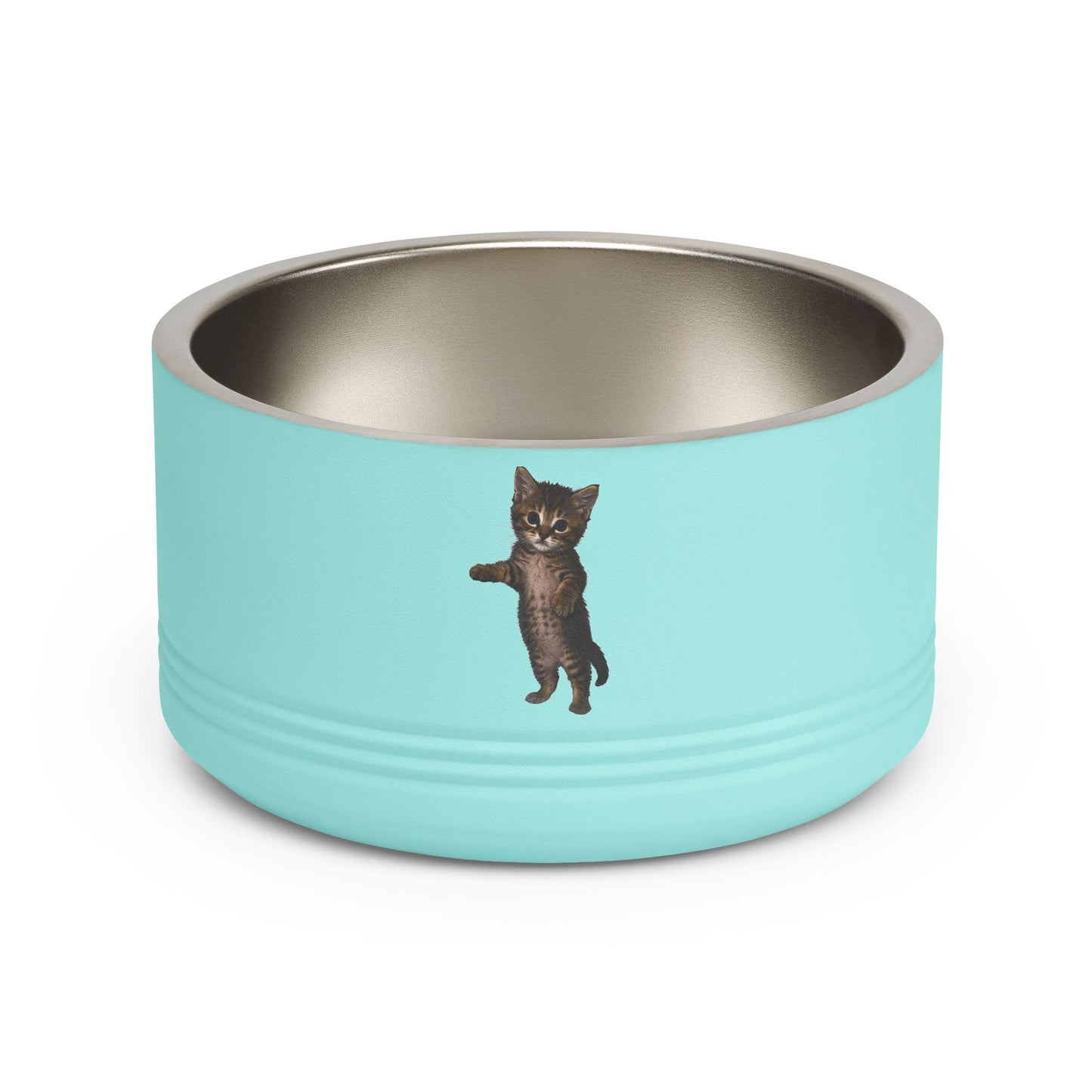 Cute Standing Kitten  Stainless Steel  Pet Bowl  18oz