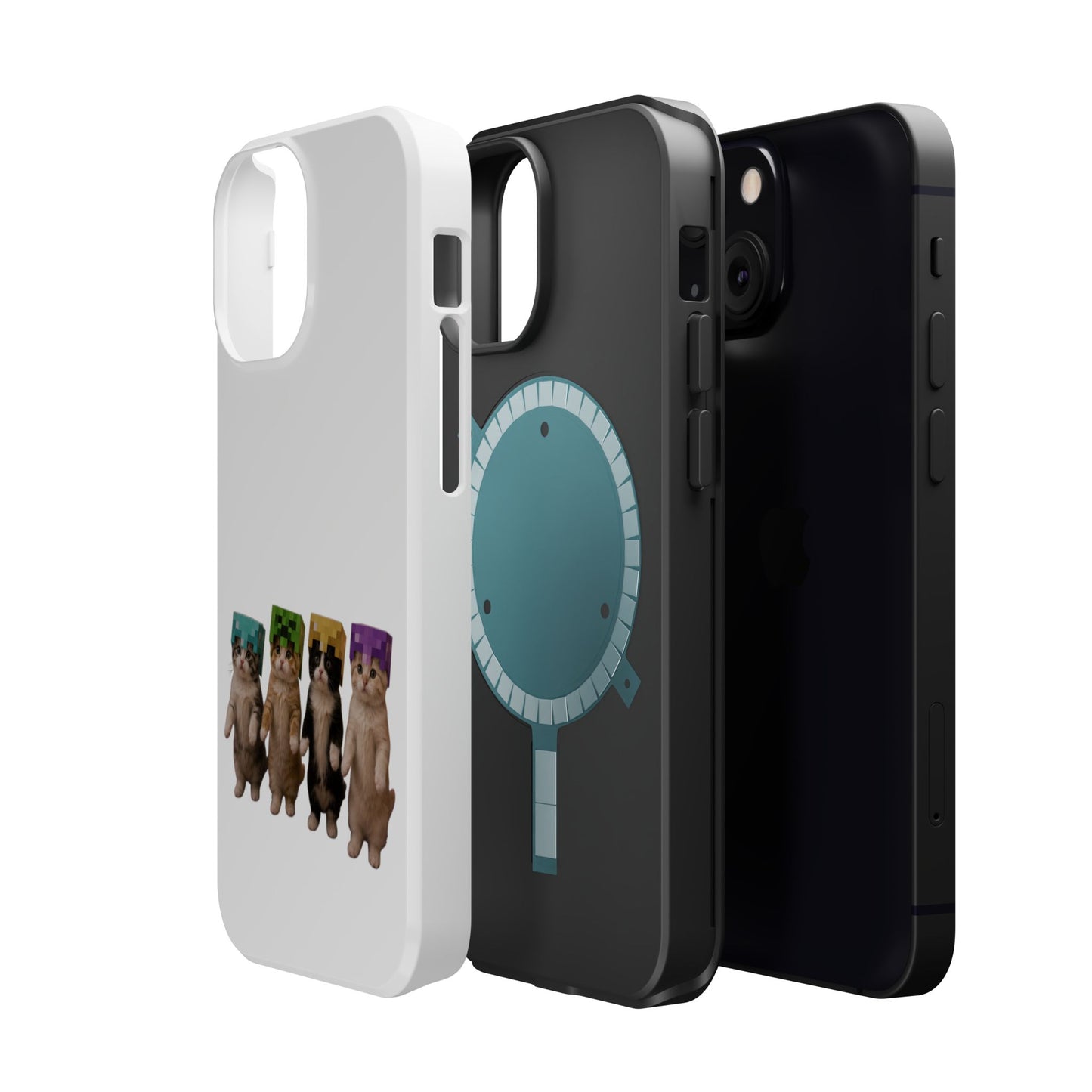 Dancing Kittens Minecraft Helmet Magnetic Impact-Resistant Phone Case