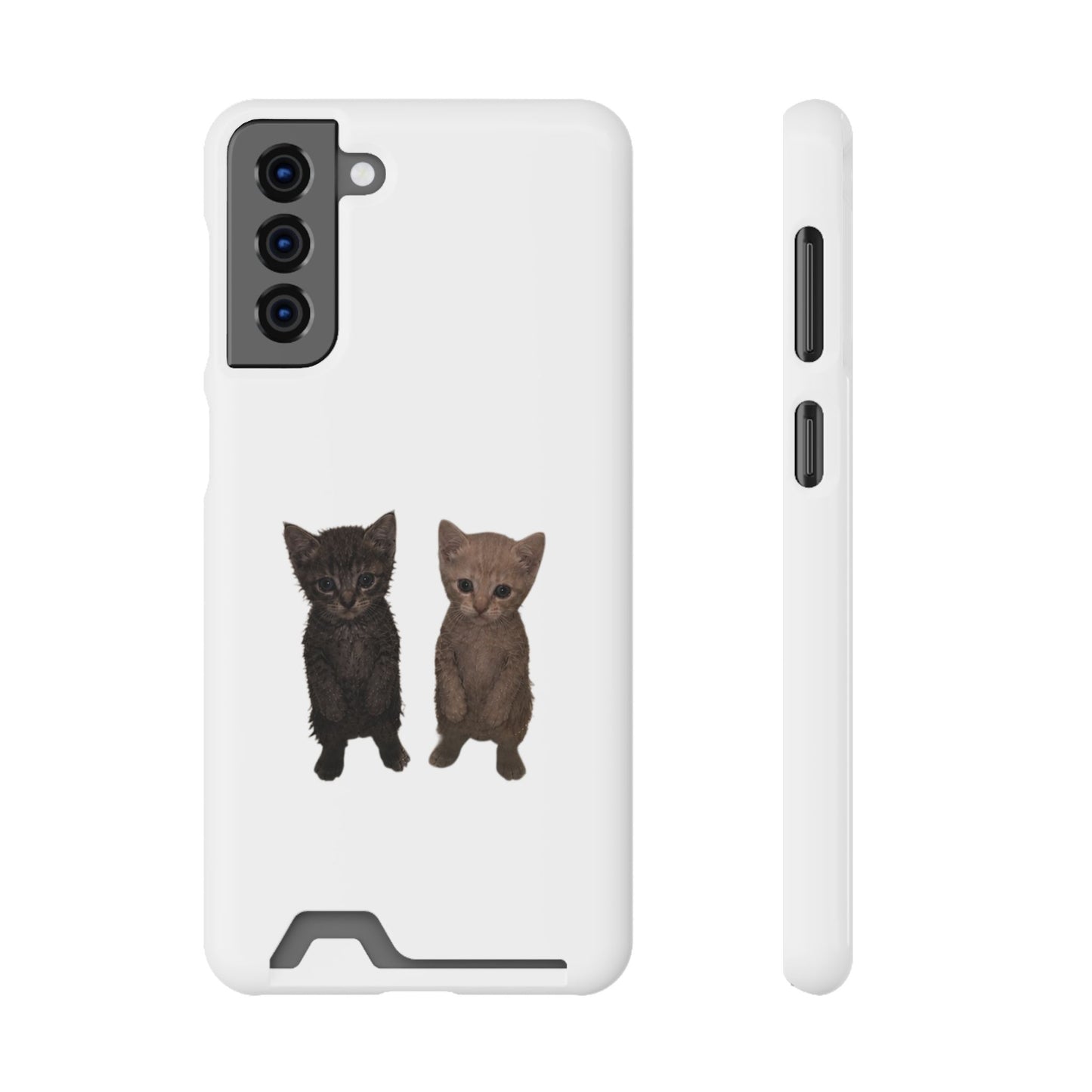 Cute Kitten Duo Phone Case with Card Holder