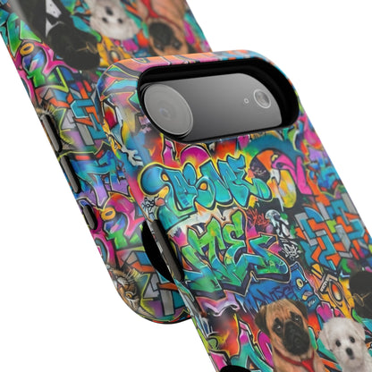 Puppy Squad Graffiti Phone Case — Impact-Resistant Protective Case