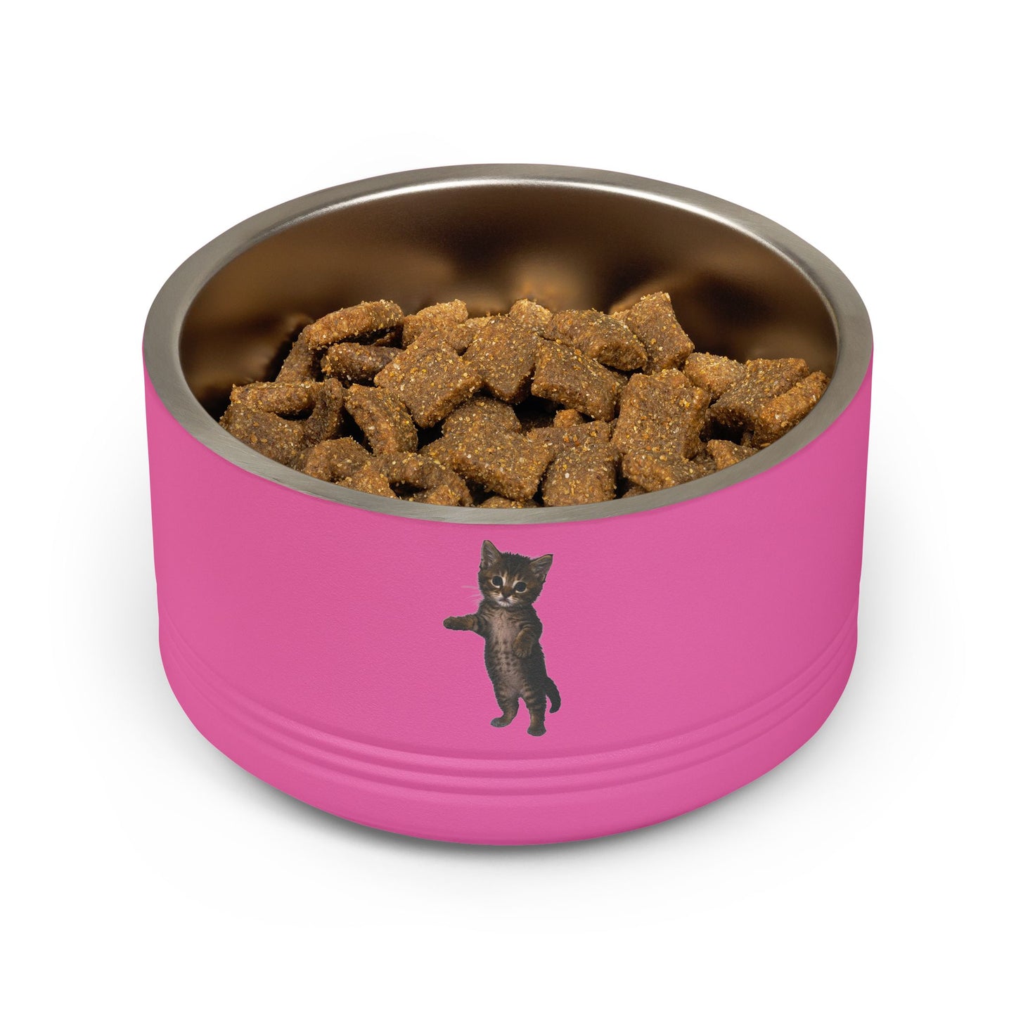 Cute Standing Kitten  Stainless Steel  Pet Bowl  18oz