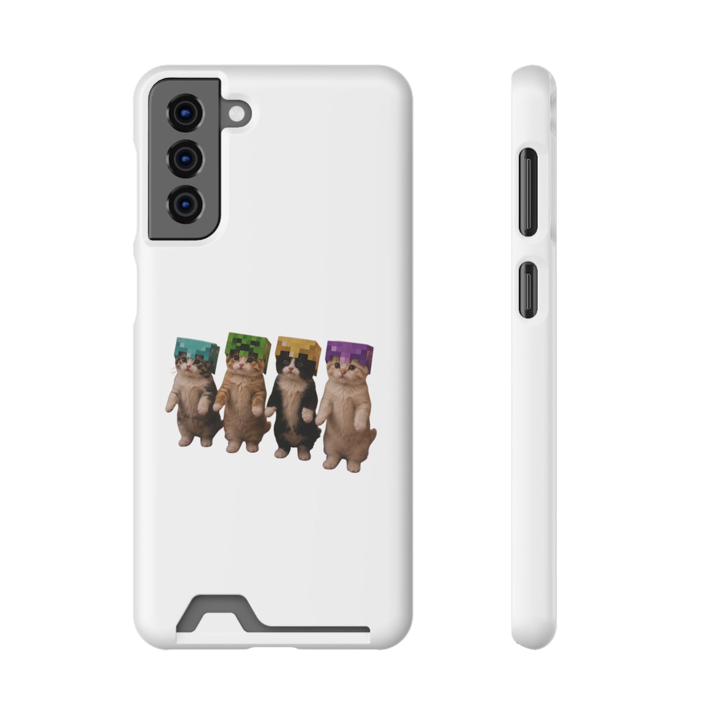 Minecraft Kittens Cat Phone Case with Card Holder