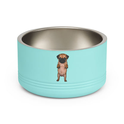 Cute Dog Pug Standing 18oz Stainless Pet Bowl
