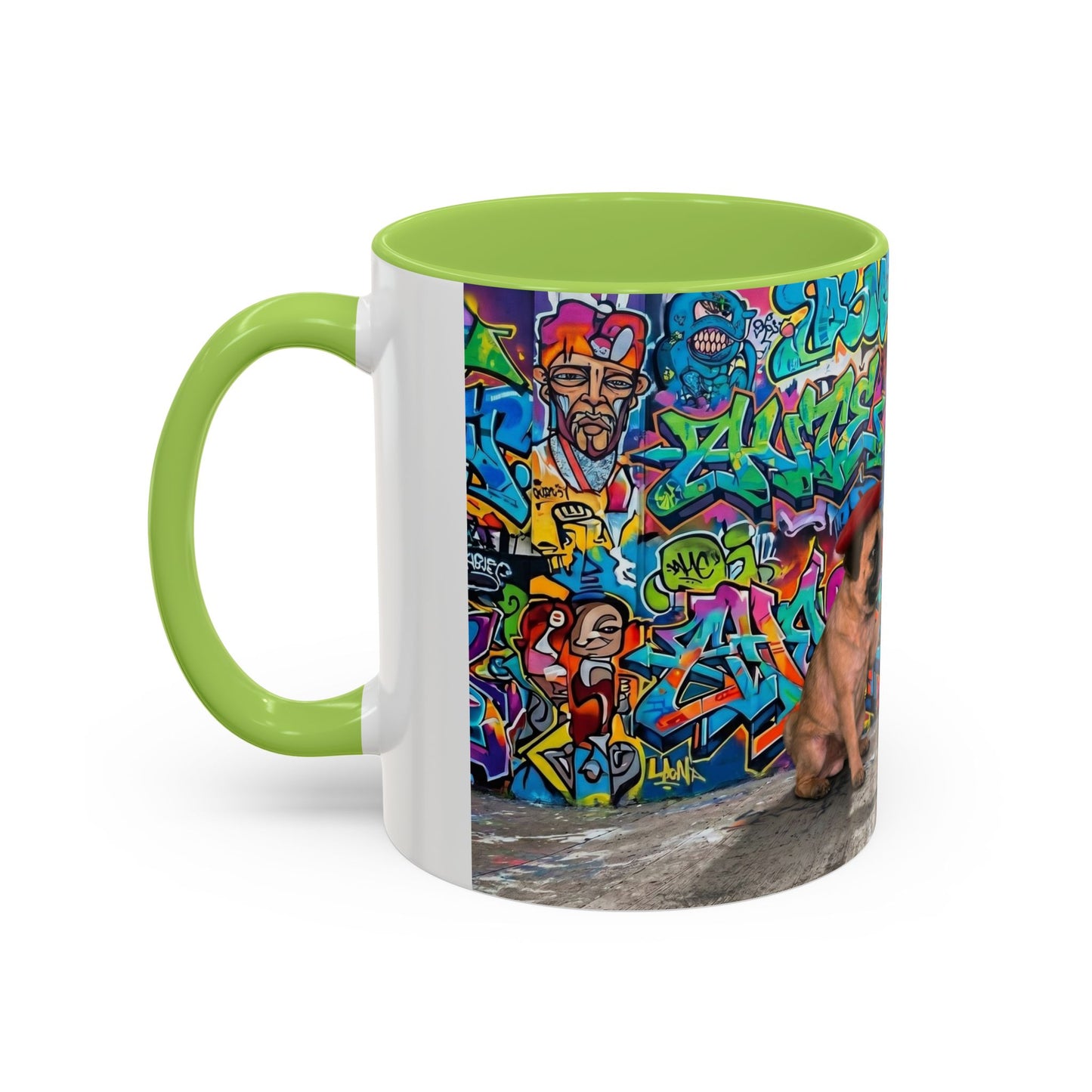 Graffiti Pug Coffee Mug — Colorful Street Art Accent Mug (11/15oz)