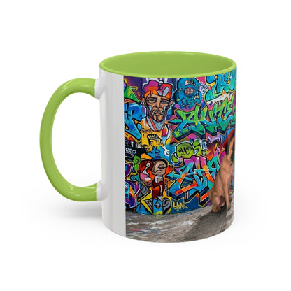 Graffiti Pug Coffee Mug — Colorful Street Art Accent Mug (11/15oz)
