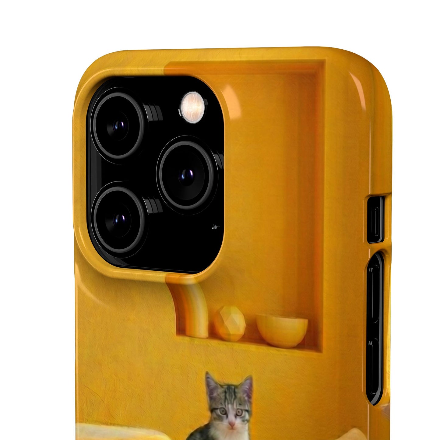 Cat Cozy Phone Case – Cute Kittens in Yellow Living Room Snap Case
