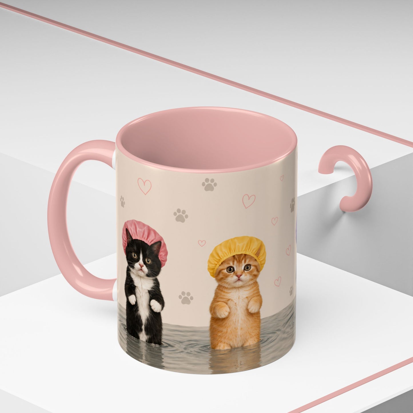 Cute Kittens in Shower Caps Accent Coffee Mug – 11/15oz