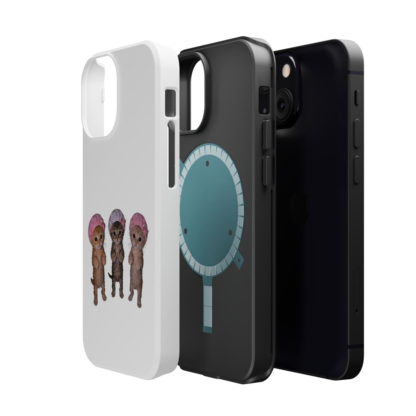 Cute Standing Kittens with Shower Caps  Phone Case