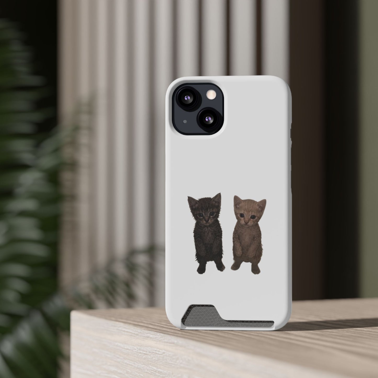Cute Kitten Duo Phone Case with Card Holder