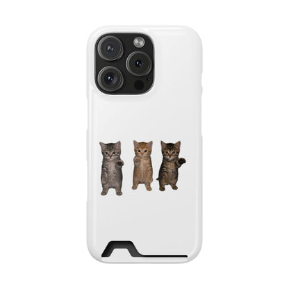 Cute Trio Kittens Phone Case with Card Holder