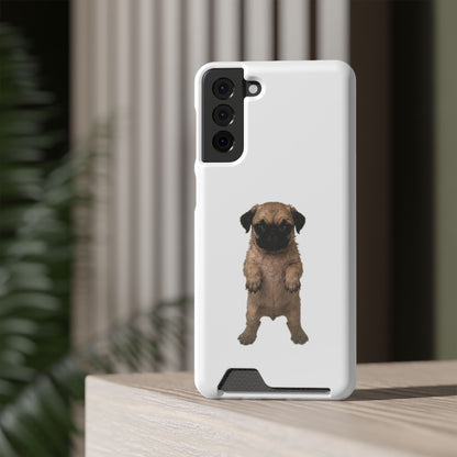 Cute Standing  Pug Card Holder Phone Case