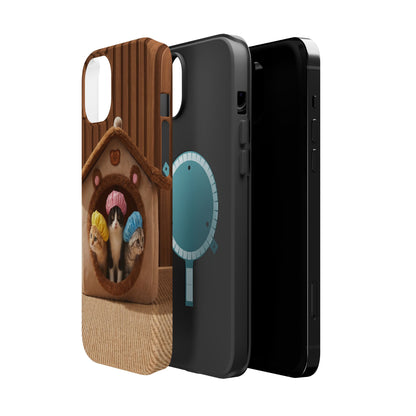 Cute Kittens in Cozy House Phone Case — Magnetic Impact-Resistant Case