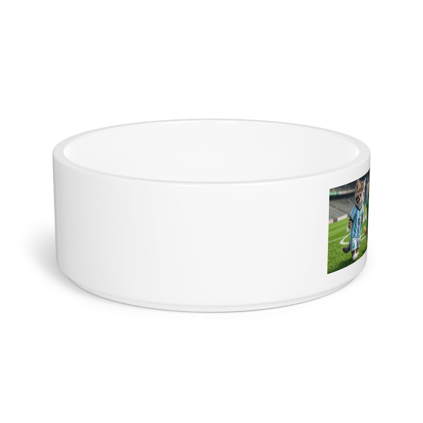 Soccer Kittens Pet Bowl — Cute Cat Soccer Team Ceramic Bowl for Dogs & Cats