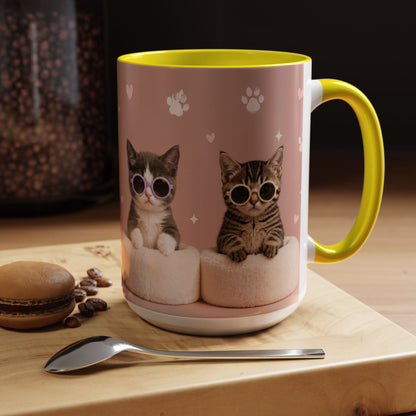 Cute Cat Lovers Coffee Mug - 11 & 15oz - Perfect Gift for Pet Owners