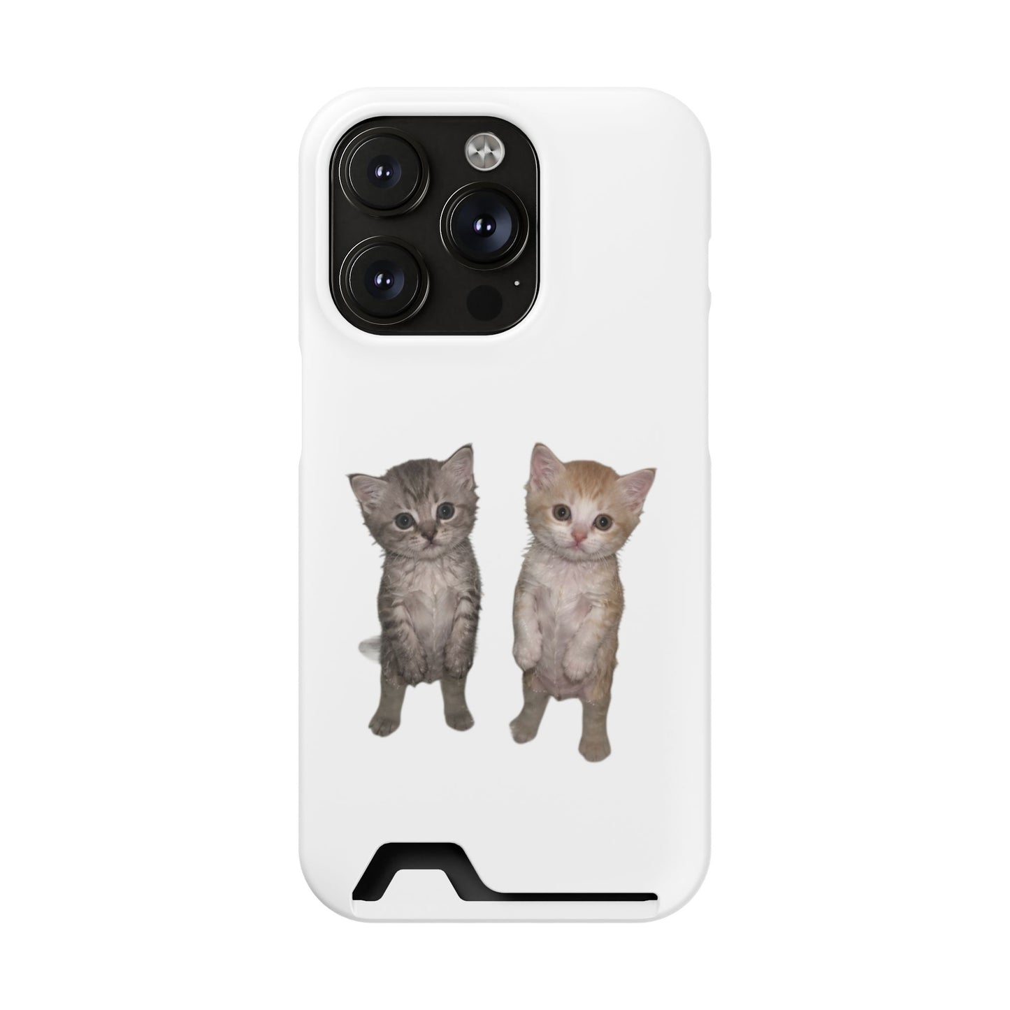 Duo Cute Kitten Phone Case with Card Holder