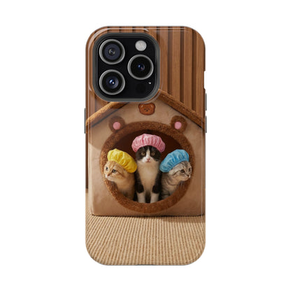 Cute Kittens in Cozy House Phone Case — Magnetic Impact-Resistant Case