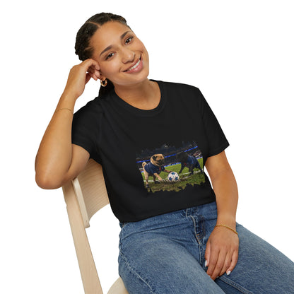 Soccer Puppies T-Shirt — Playful Puppy Soccer Match Tee