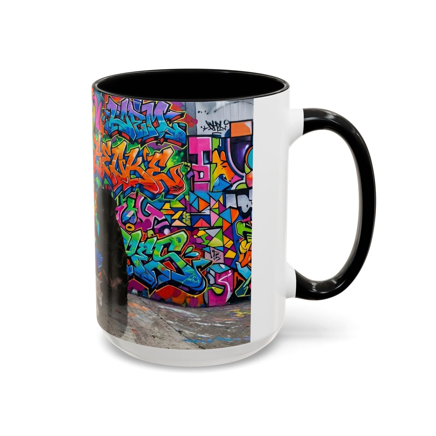 Graffiti Pug Coffee Mug — Colorful Street Art Accent Mug (11/15oz)