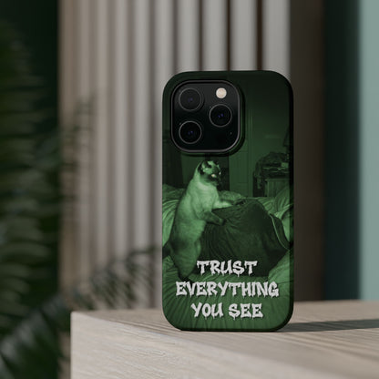 Phone Case 'Trust Everything You See' Green Dog Photo Magnetic Impact-Resistant Case