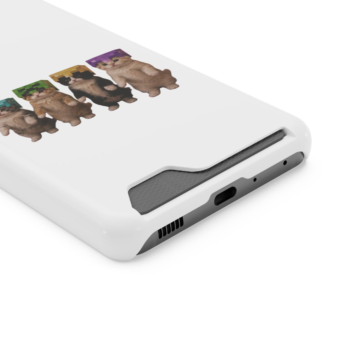 Minecraft Kittens Cat Phone Case with Card Holder