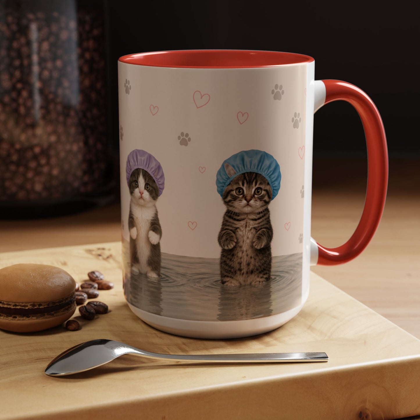 Cute Kittens in Shower Caps Accent Coffee Mug – 11/15oz