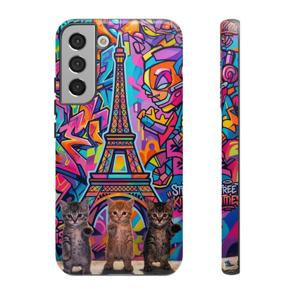 Cat Graffiti Eiffel Phone Case — Colorful Urban Parisian iPhone Cover