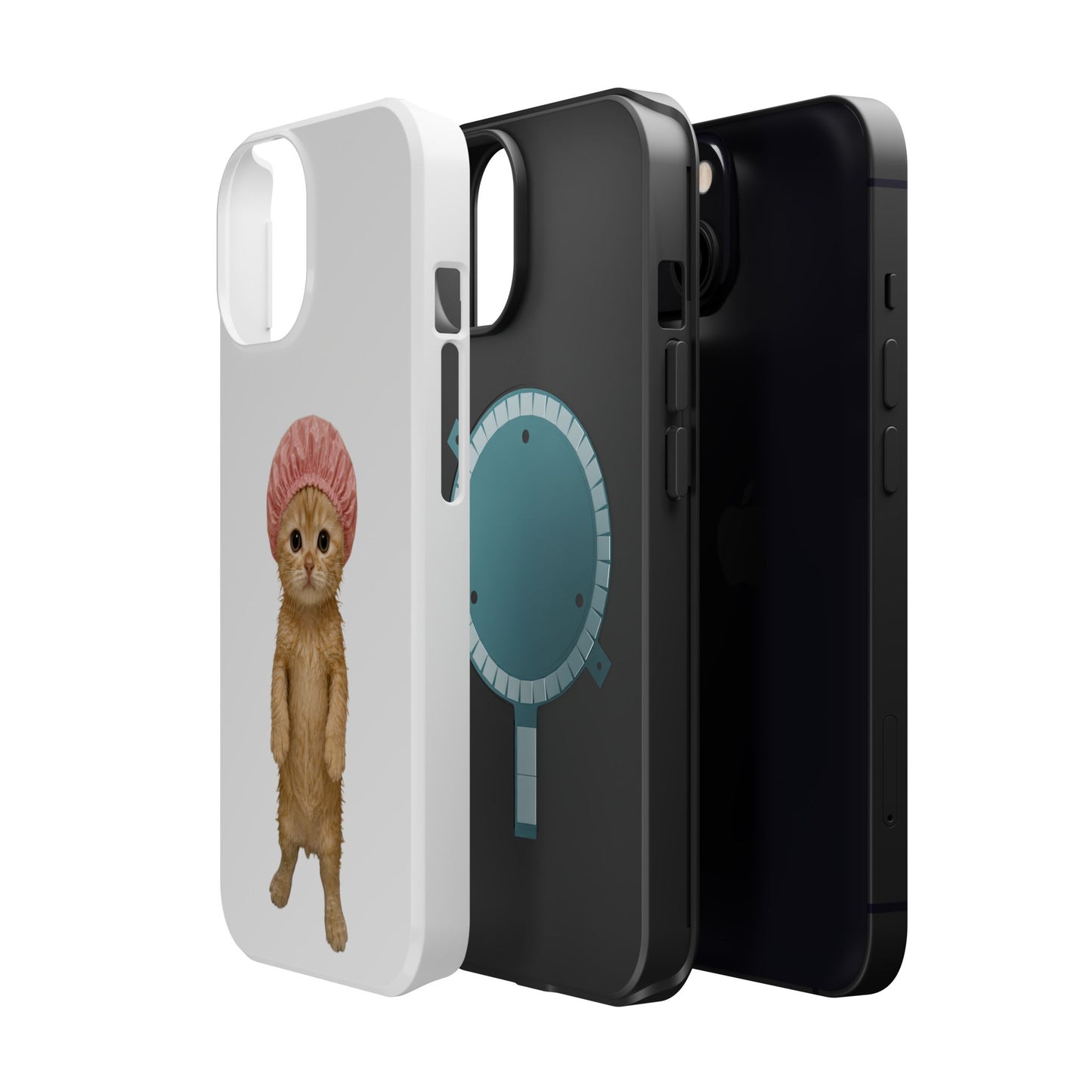 Cute Kitten in Shower Cap Magnetic Impact-Resistant Phone Case