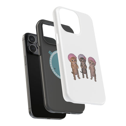 Cute Standing Kittens with Shower Caps  Phone Case