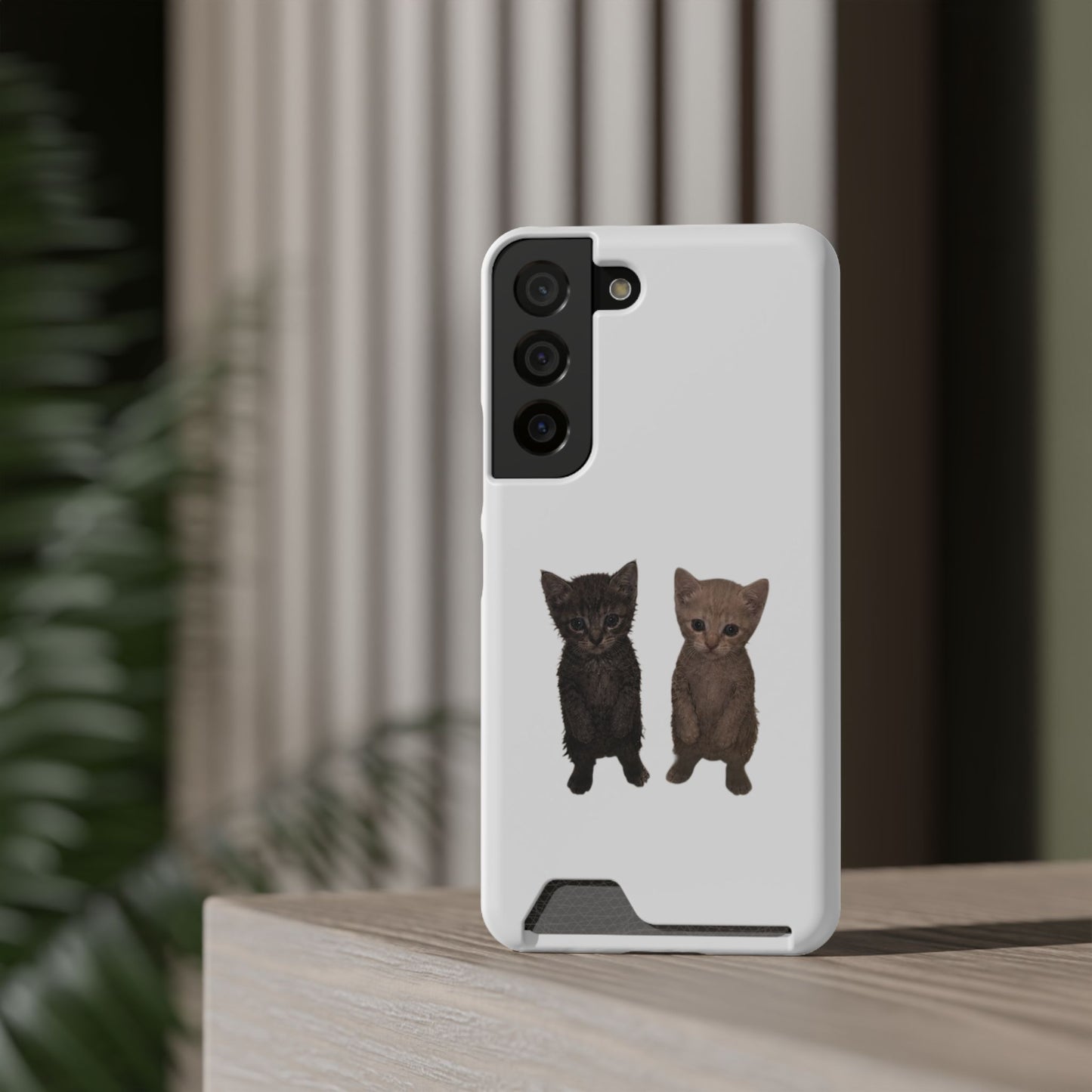 Cute Kitten Duo Phone Case with Card Holder