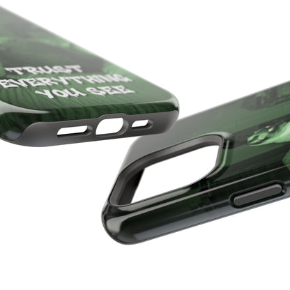 Phone Case 'Trust Everything You See' Green Dog Photo Magnetic Impact-Resistant Case