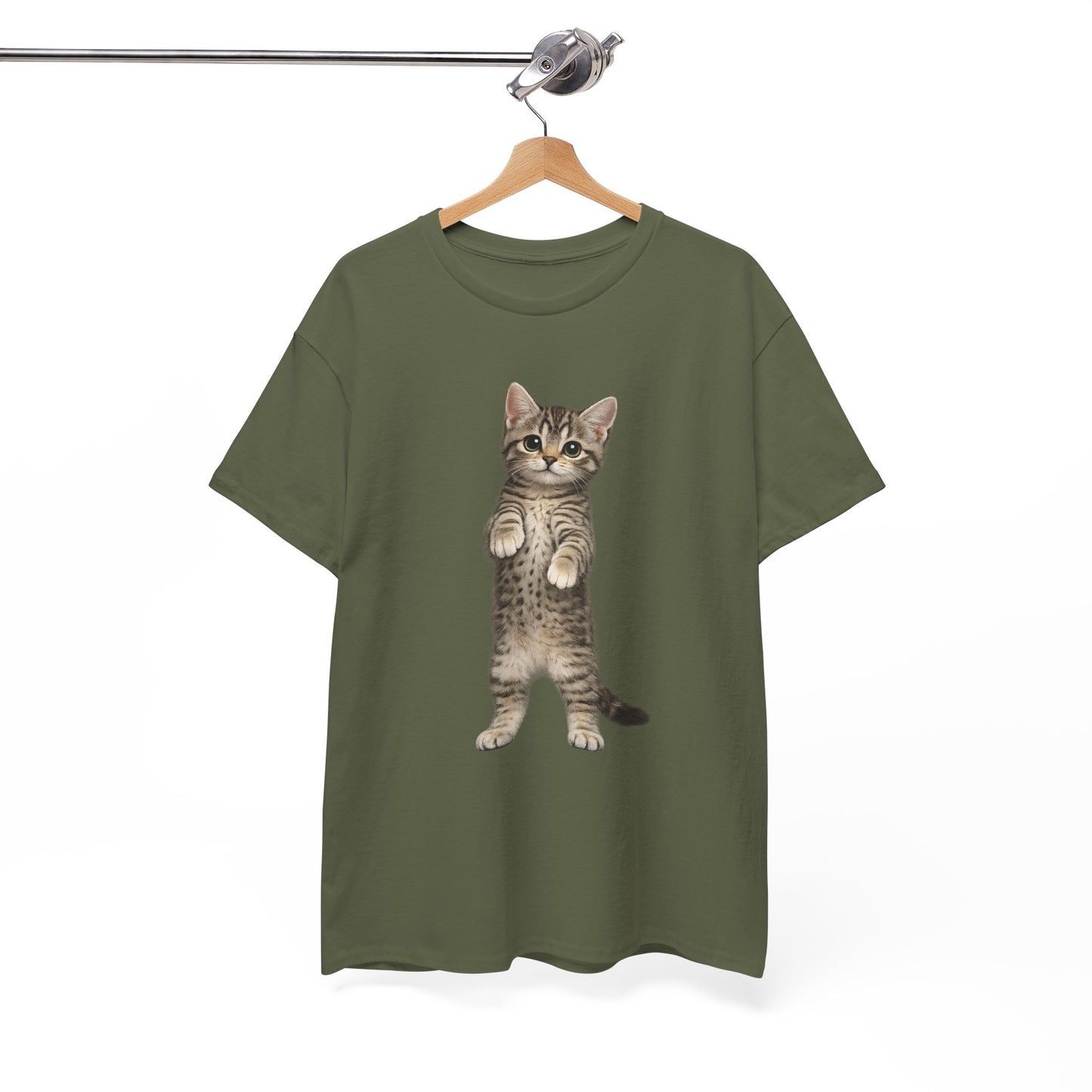 Standing Tabby Kitten T-Shirt — Cute Cat Graphic Tee for Cat Lovers
