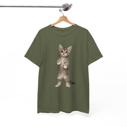 Standing Tabby Kitten T-Shirt — Cute Cat Graphic Tee for Cat Lovers