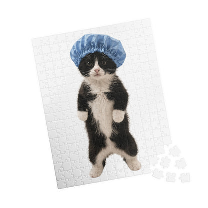 Cat in Shower Cap Jigsaw Puzzle