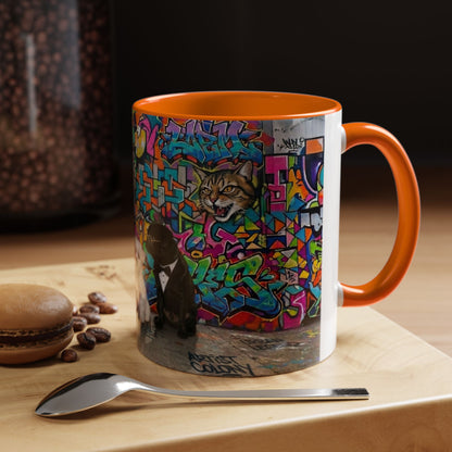 Graffiti Pets Coffee Mug — Colorful Street Art Dog & Cat Accent Mug (11/15oz)