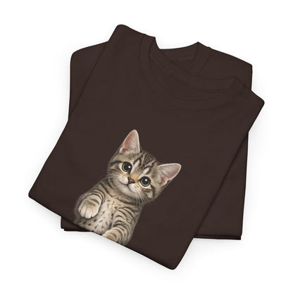 Standing Tabby Kitten T-Shirt — Cute Cat Graphic Tee for Cat Lovers