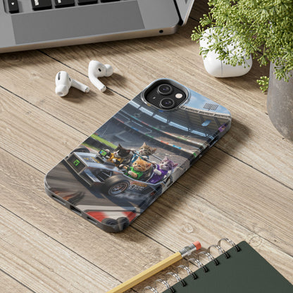 Racing Cats Tough Phone Case — Cute Kittens Driving Racecar Phone Cover