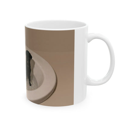Pug & Labrador Bathtub Photo Ceramic Mug (11oz, 15oz) — Cute Dog Coffee Cup