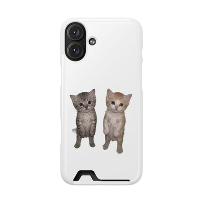 Duo Cute Kitten Phone Case with Card Holder