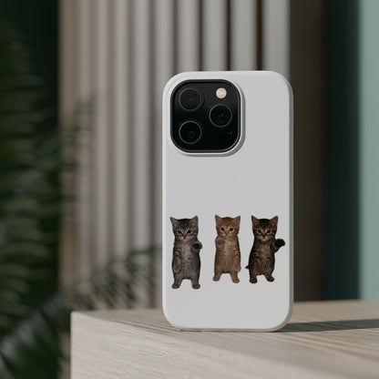 Cute Standing Trio Kittens Dancing Magnetic Impact-Resistant Phone Case