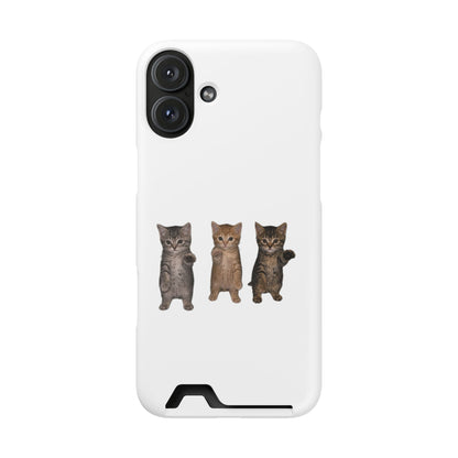 Cute Trio Kittens Phone Case with Card Holder