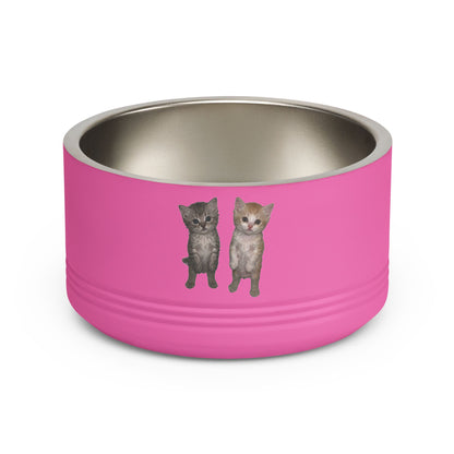 Duo Cute Cat Stainless Steel Pet Bowl — 18 oz