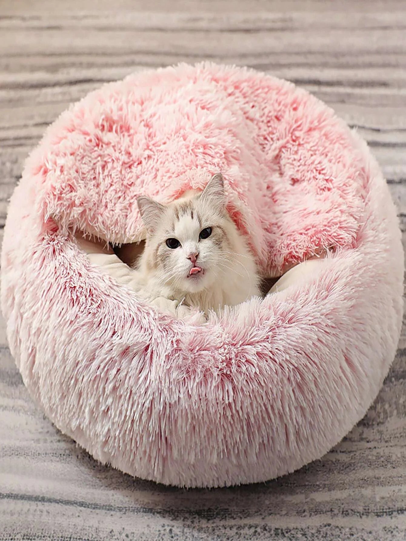 2-in-1 Plush Cave Pet Bed