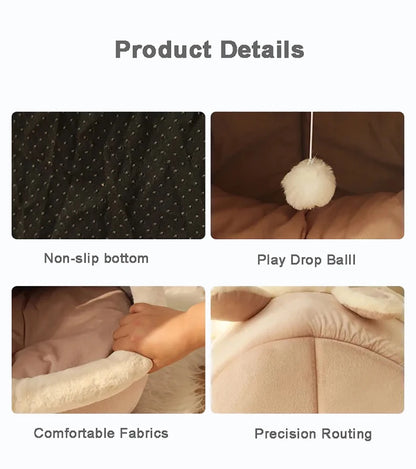 CozyFold Pet Cave Bed