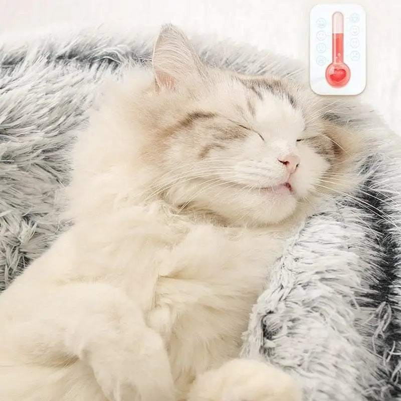 2-in-1 Plush Cave Pet Bed