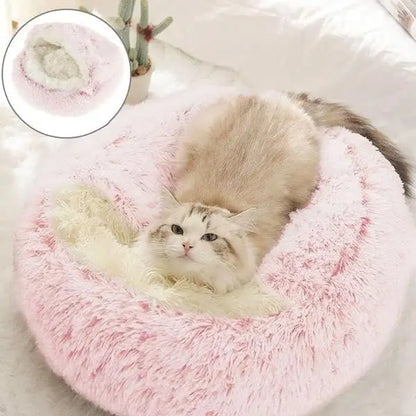 2-in-1 Plush Cave Pet Bed